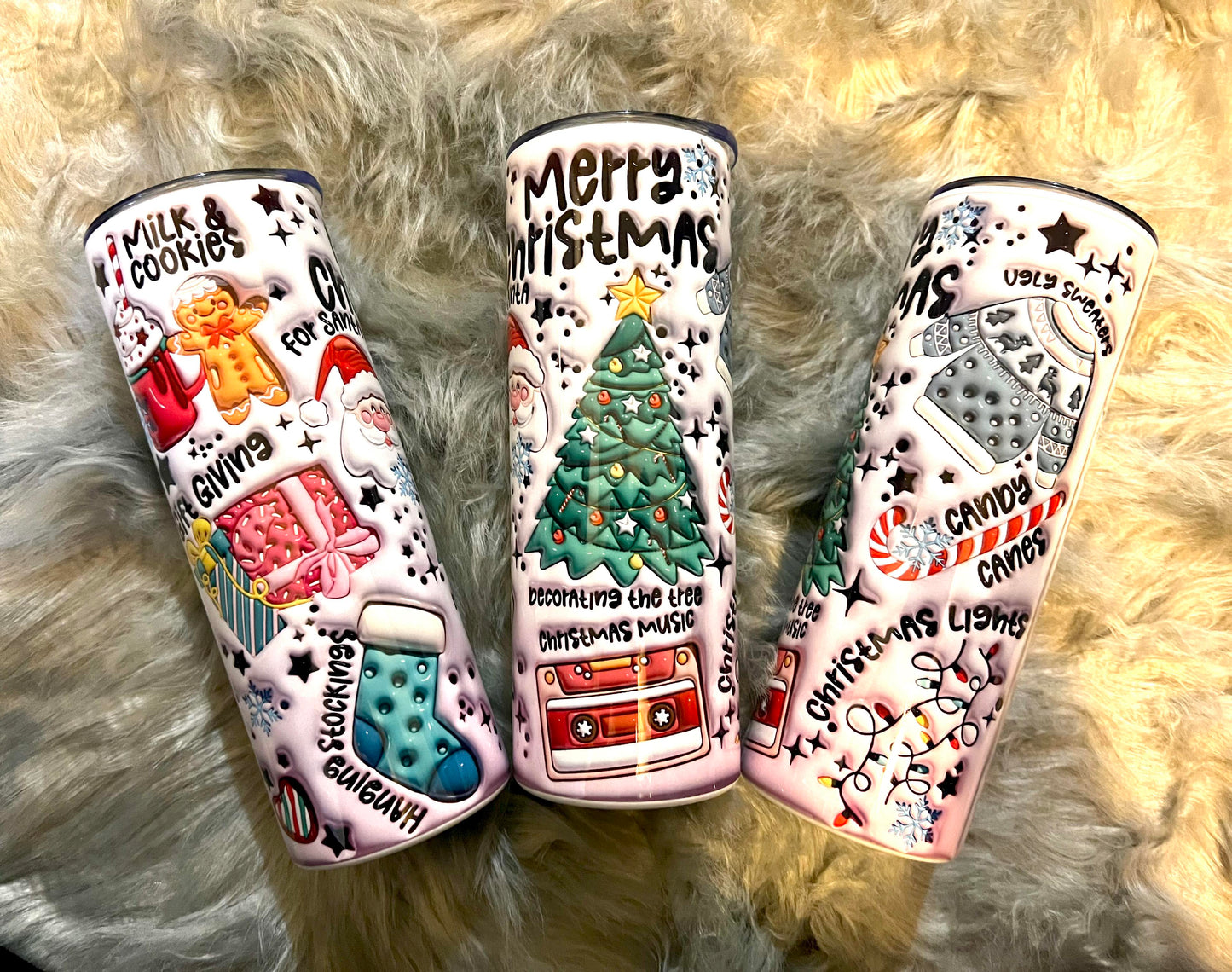 Merry Christmas 20 Oz Skinny Tumbler